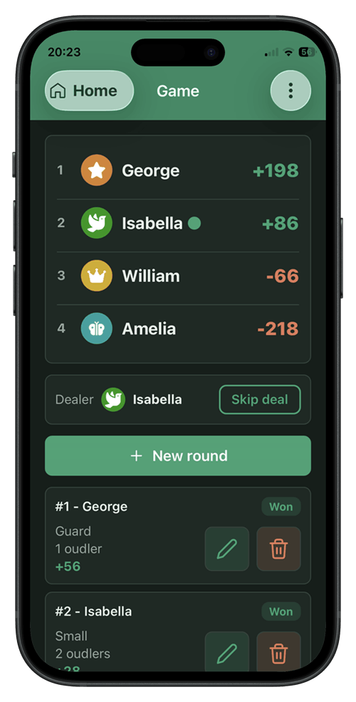 screenshot: statistics