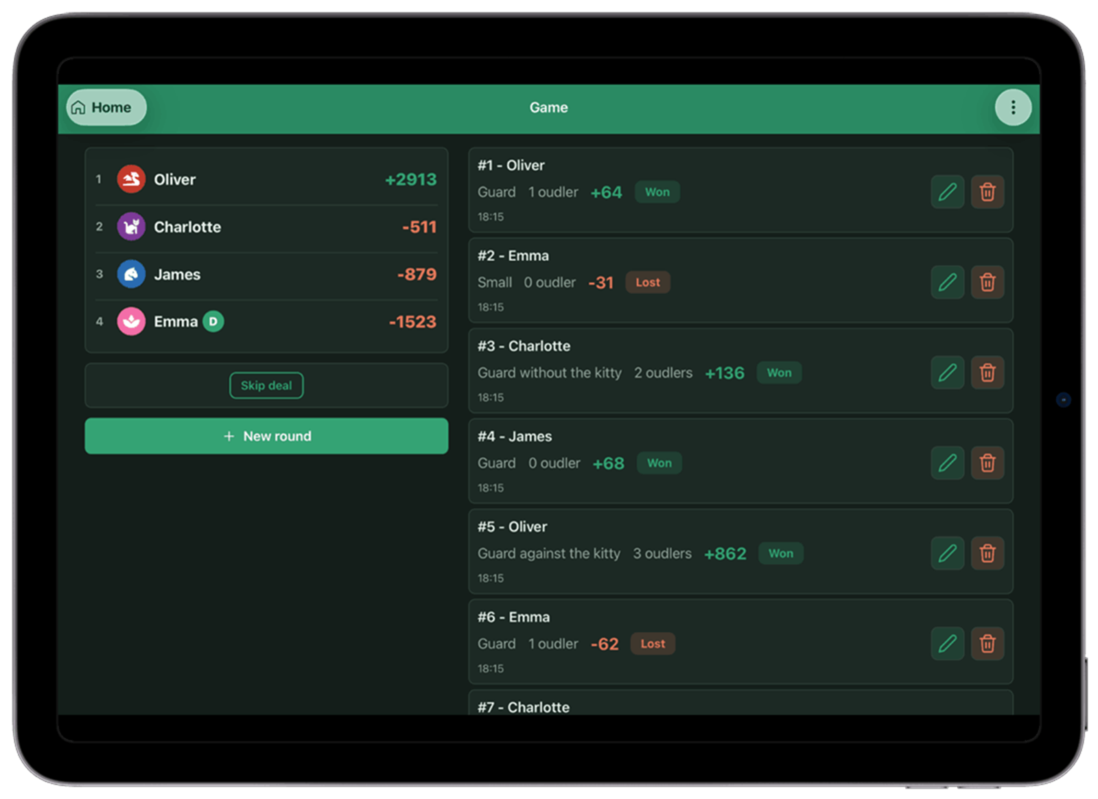 TarotMate on tablet